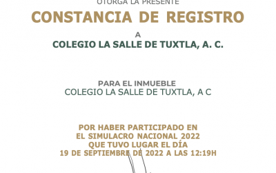 CONSTANCIA DE PARTICIPACION DE SIMULACRO copia Constancia de Protección Civil