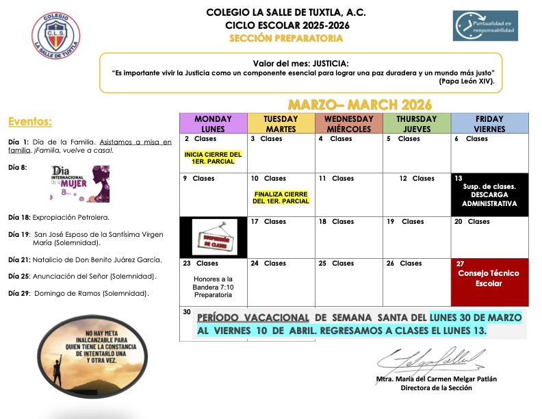 AGENDA MARZO PREPA