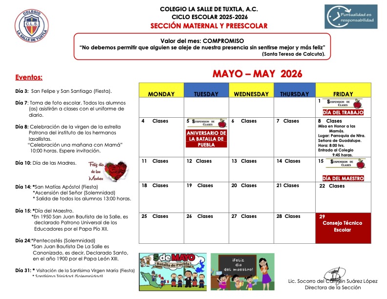 AGENDA MAYO MAT Y PREESC