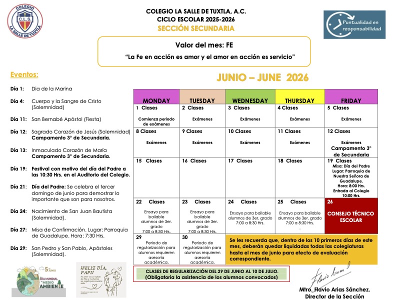 AGENDA JUNIO SECU