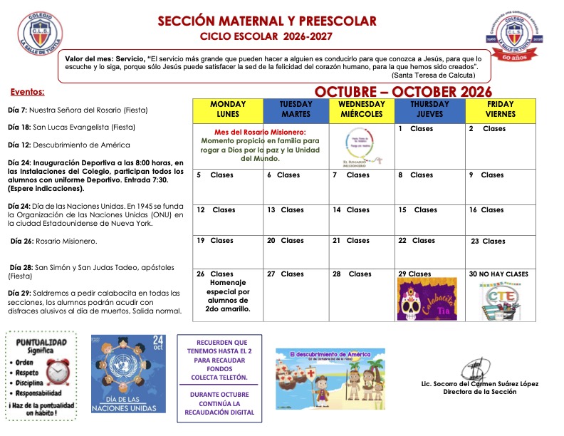 AGENDA OCT MAT Y PREESC